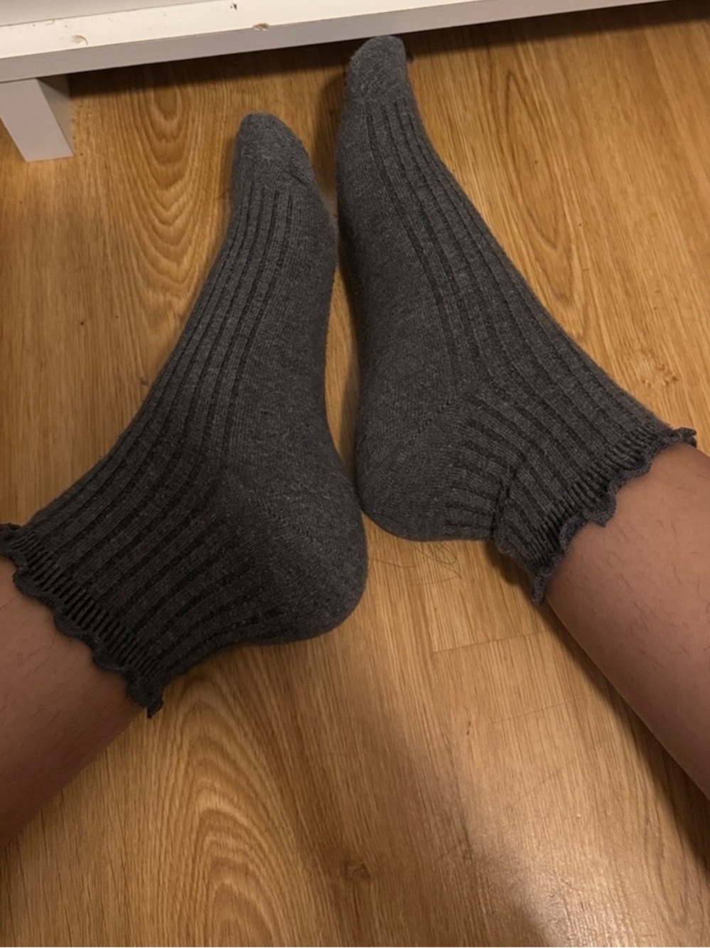 Gray Ribbed Socks :)